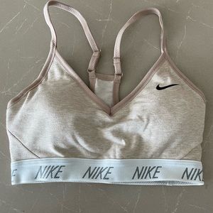 Beige Nike Gym Bra Xs